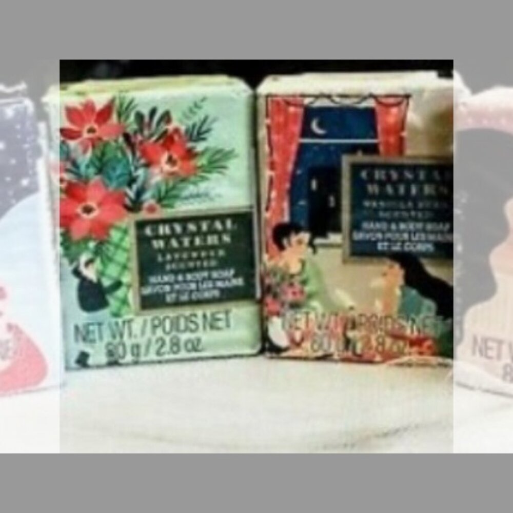 4 Crystal Waters Winter Collection Cute Mini Gifts Soap Set Fall Hand Body Scent